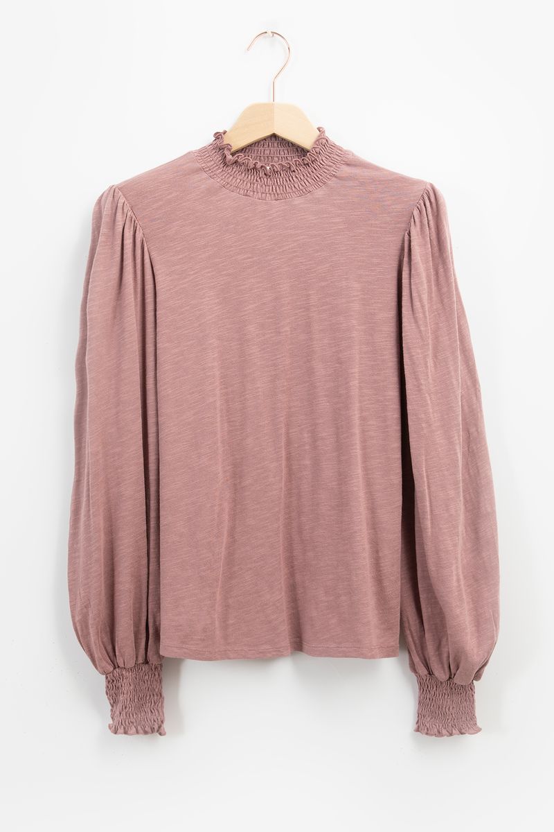 Lichtpaarse Longsleeve Met Pofmouwen