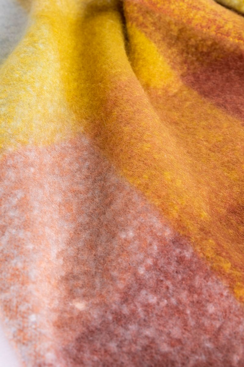Colourblock sjaal met geblokt patroon en franje