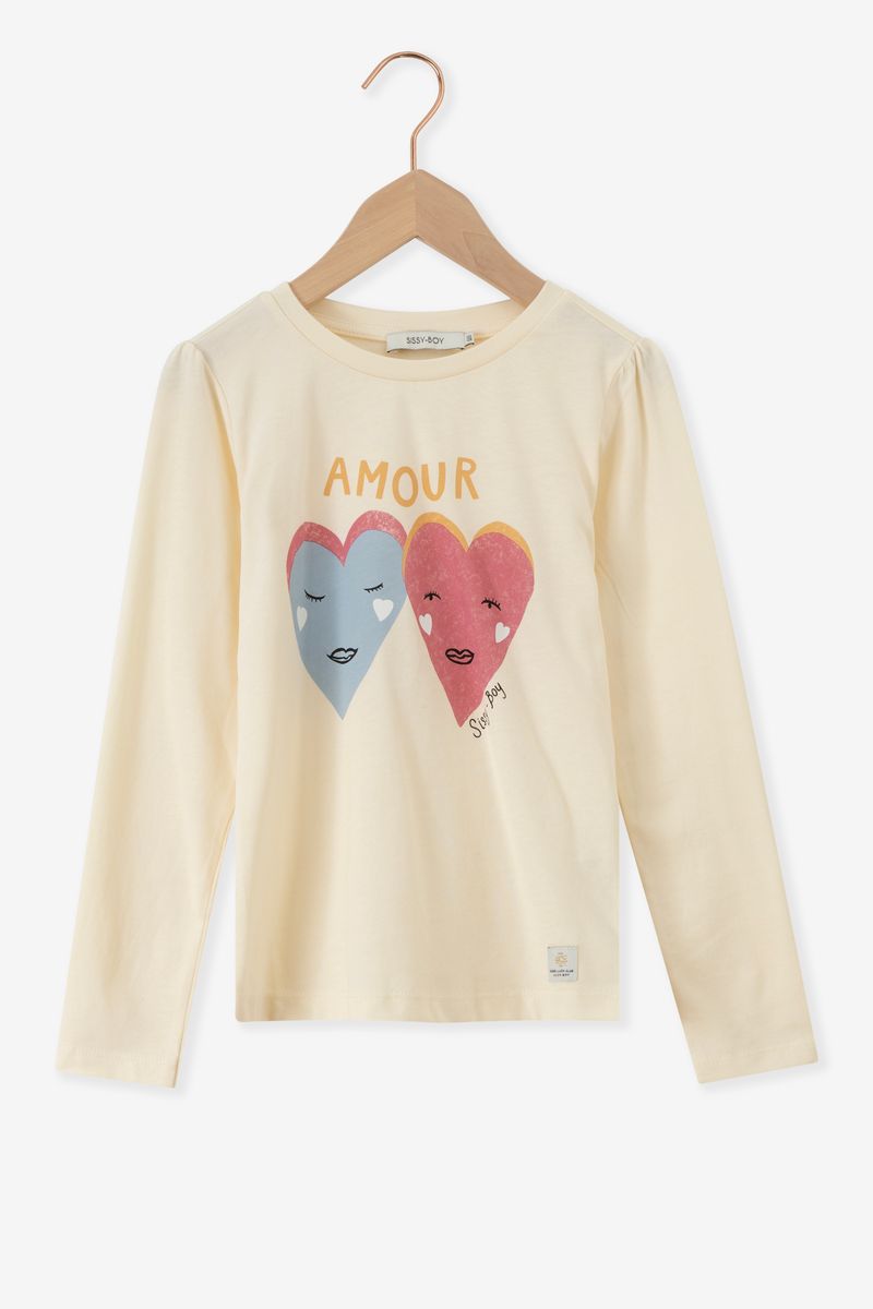 Beige Longsleeve T-shirt Met Amour Print