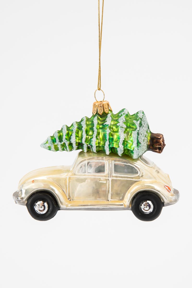 Kerst ornament auto met boom