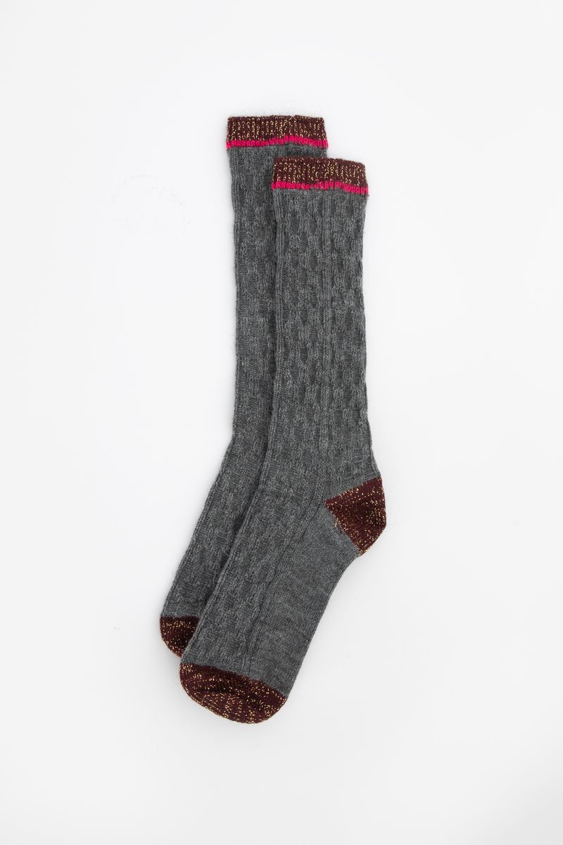 chaussettes hautes avec détail - gris