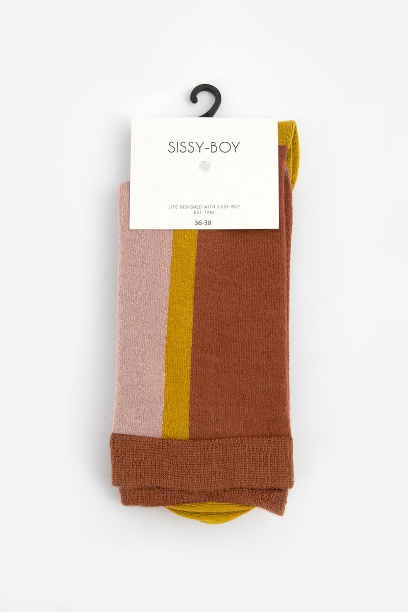 Bruine colourblock sokken
