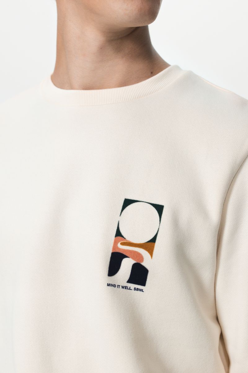 Sissy-Boy - Beige sweater met print