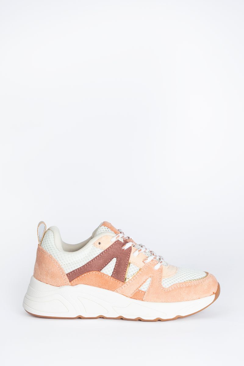 Zacht Oranje Sneakers Met Paarse Details