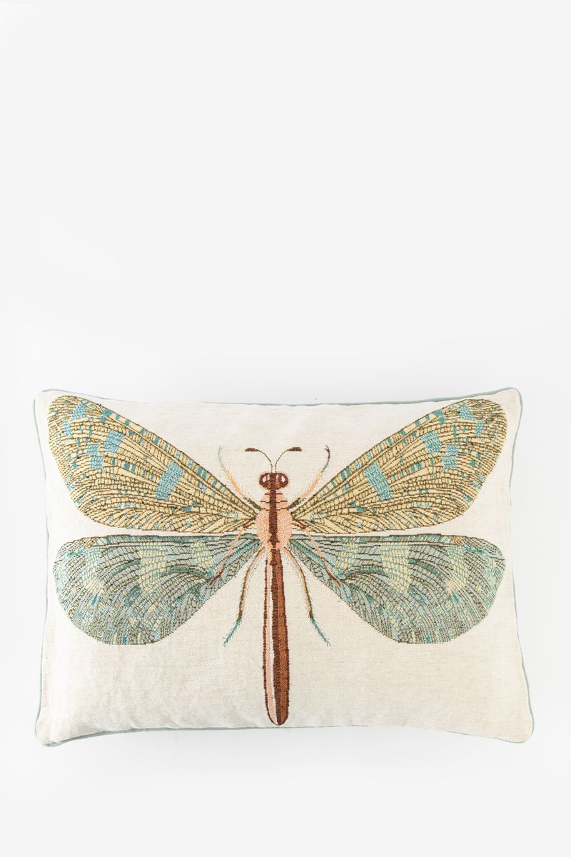 Sissy-Boy - Grijsblauw jacquard kussen dragonfly