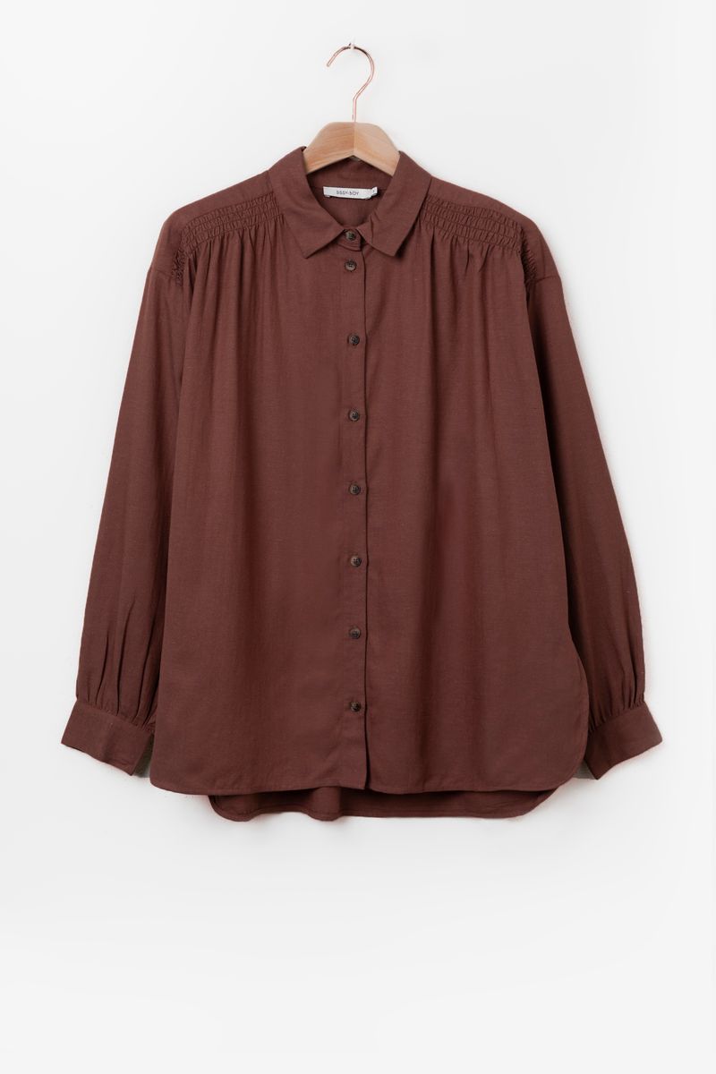 Bruine Lange Oversized Blouse