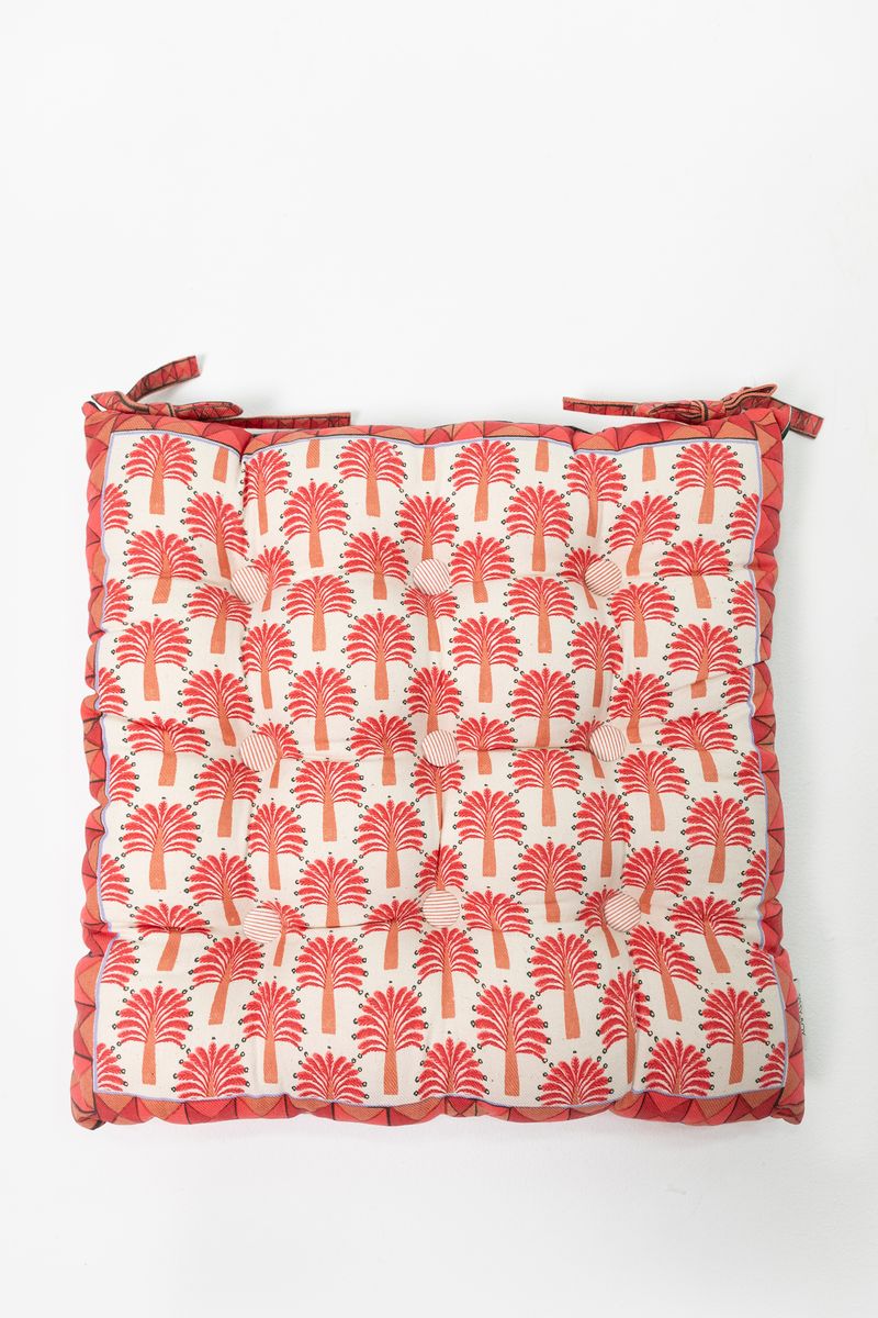 Rood Tuinkussen Met Palmboom Print