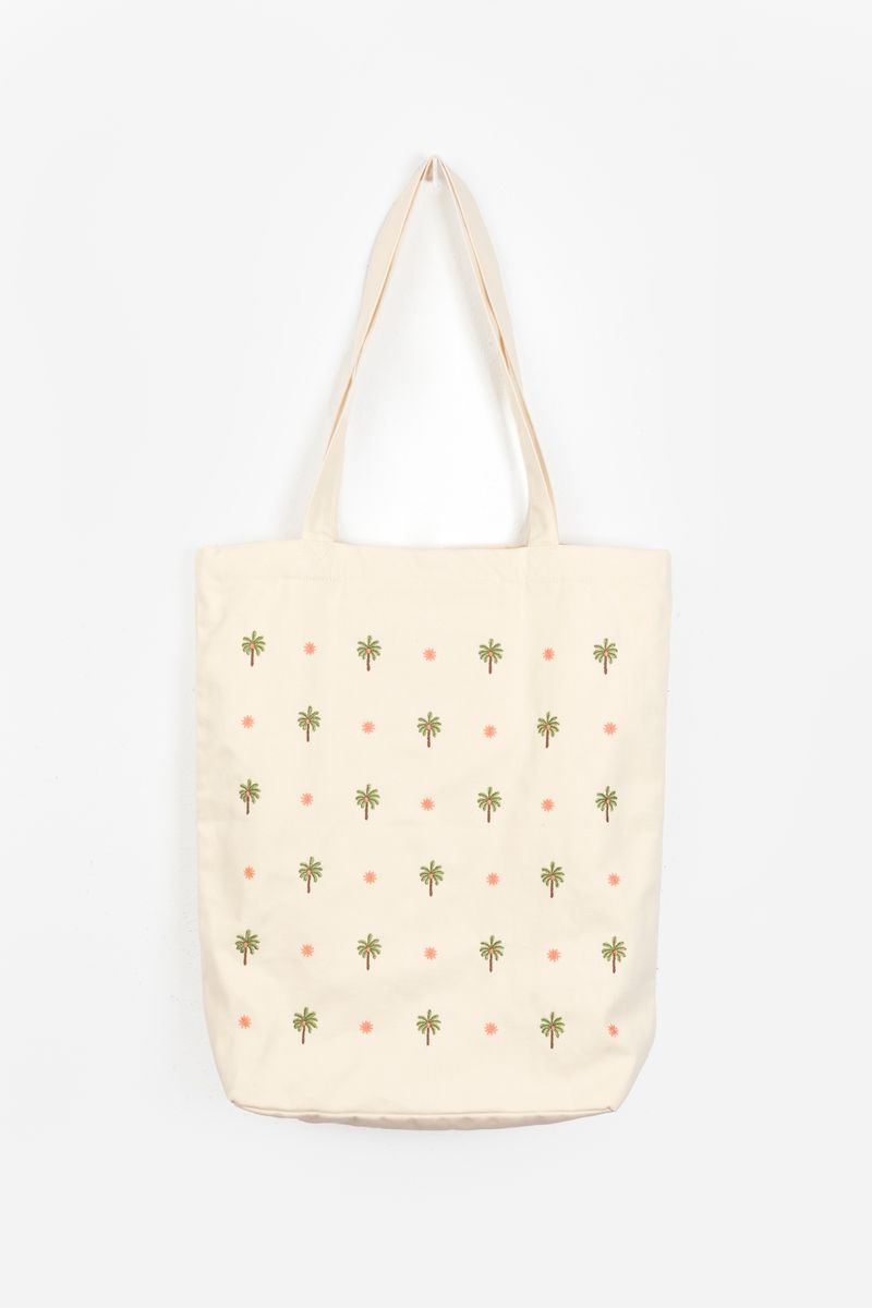 Off-white Canvas Shopper Met Palmboom Embroidery