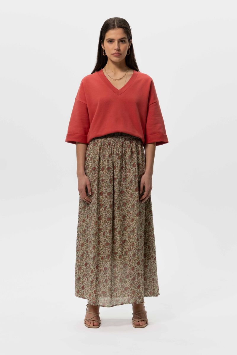 Groene Maxi Rok Met Paisley Print