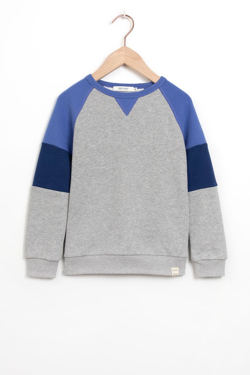 Grijze Colourblock Sweater