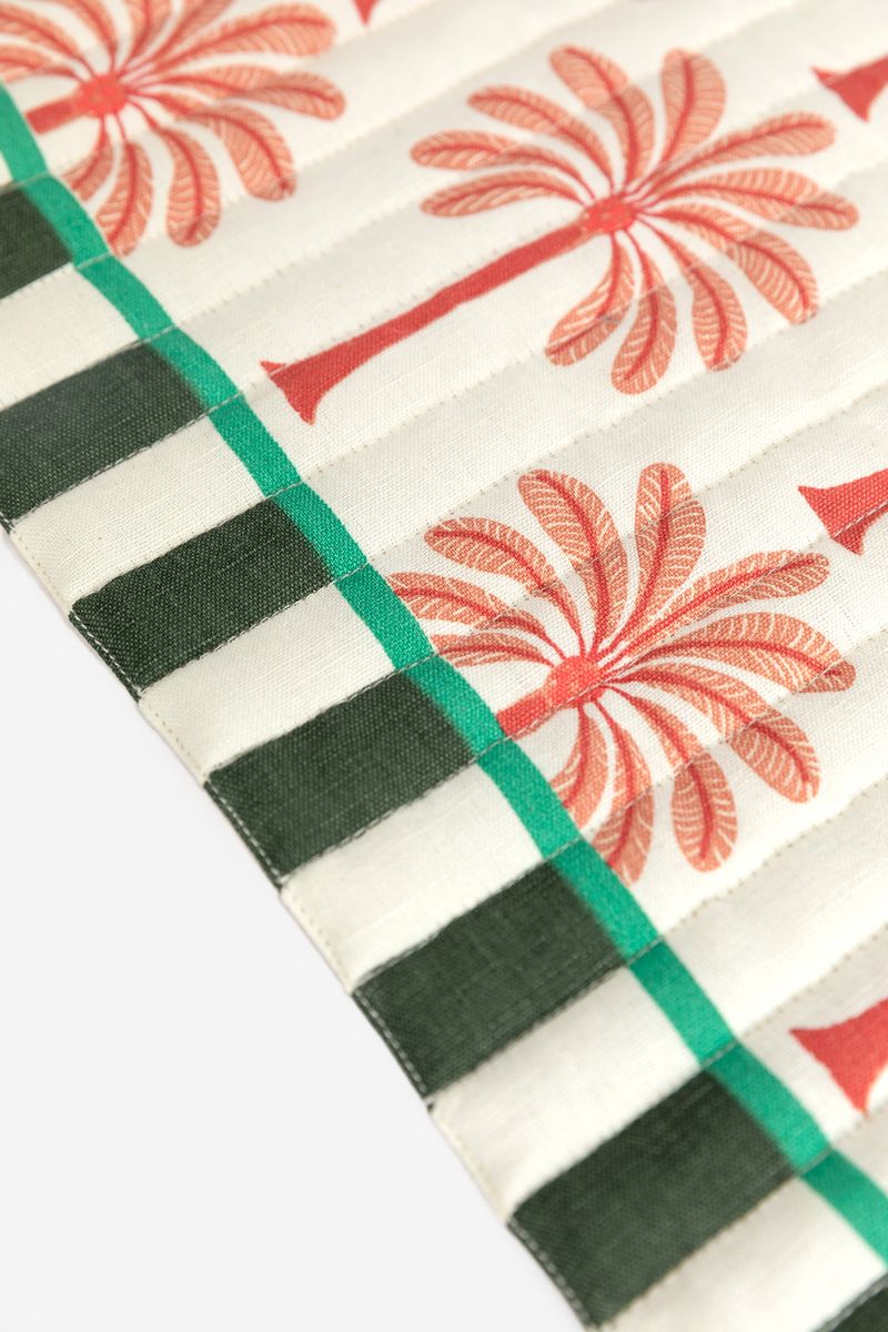 Set Van 2 Multicolour Placemats Met Palmbomen