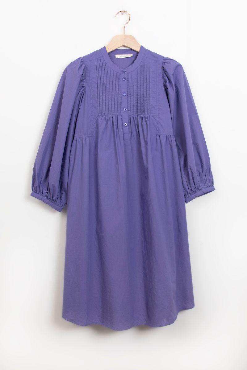 robe trapèze avec fronces - violet