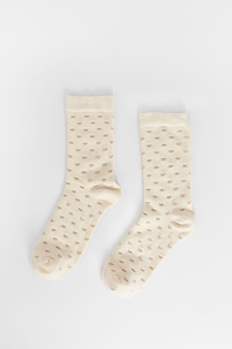 Off-white Sokken Met Gouden Hartjes