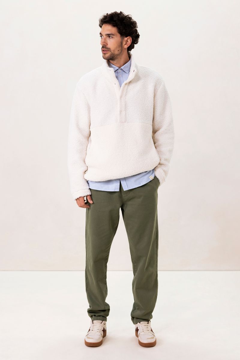 Groene Chino Met Elastische Taille