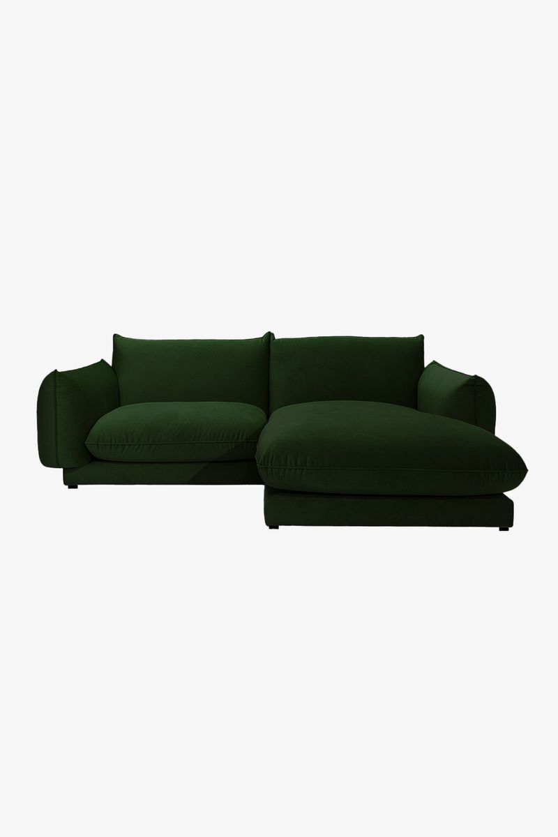 Countess 3-zits Bank Chaise Longue Rechts Dark Green