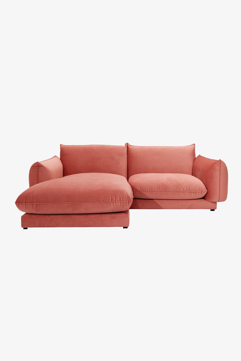 Countess 3-zits Bank Chaise Longue Links Dark Pink