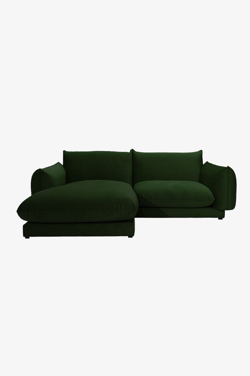 Countess 3-zits Bank Chaise Longue Links Dark Green