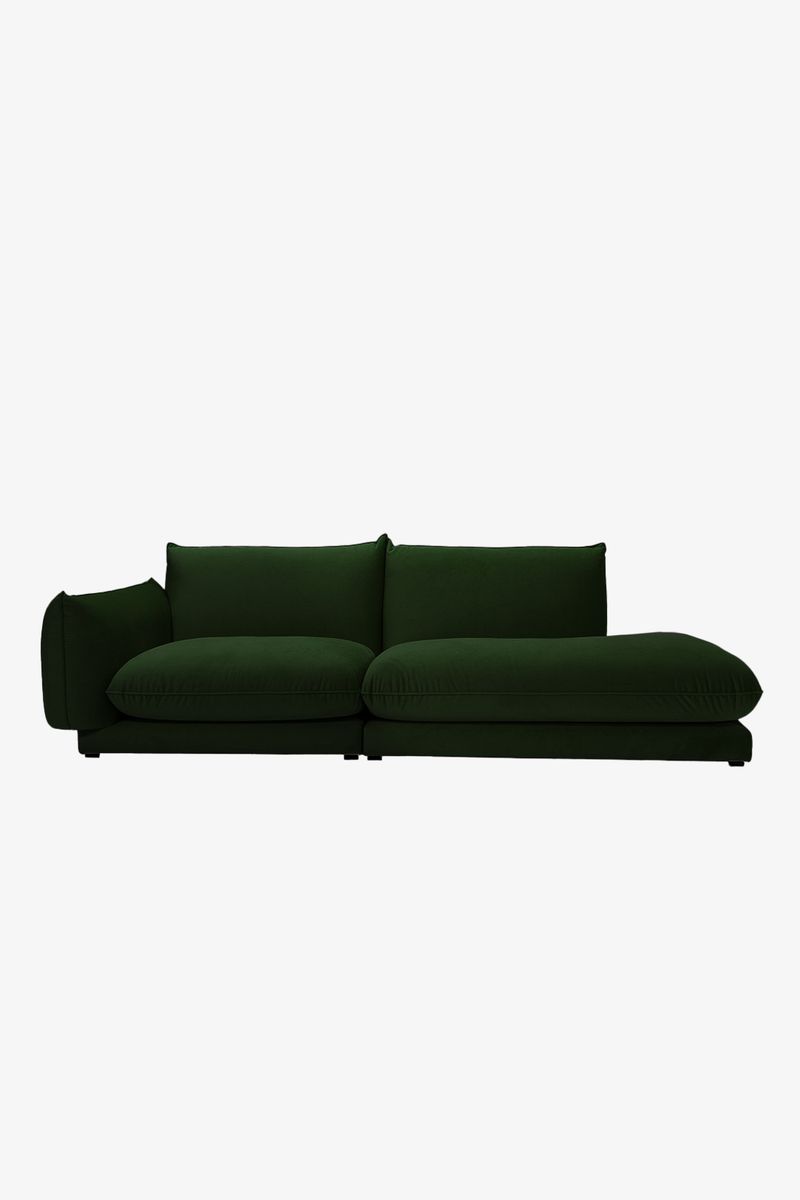 Countess 3-zits Bank Otto Longue Rechts Dark Green