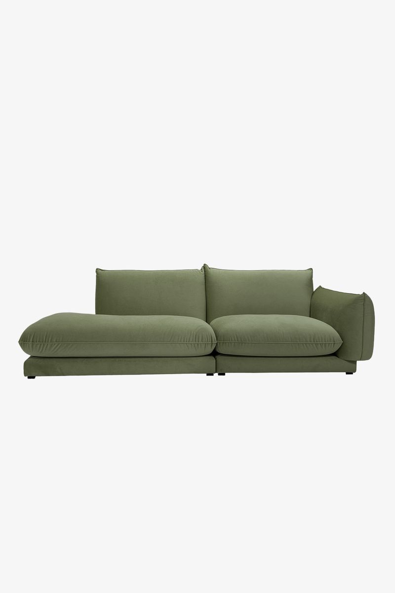 Countess 3-zits Bank Otto Longue Links Olive Green