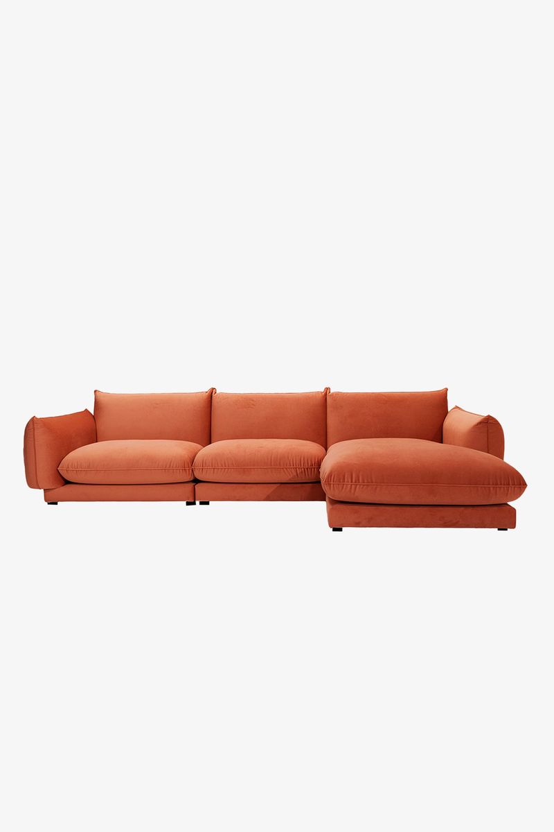 Countess 4-zits Bank Chaise Longue Rechts Copper