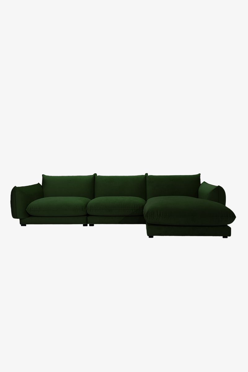 Countess 4-zits Bank Chaise Longue Rechts Dark Green