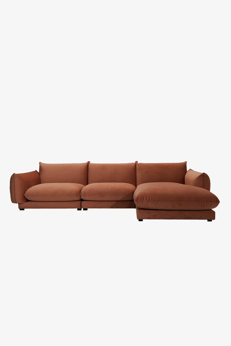 Countess 4-zits Bank Chaise Longue Rechts Brown