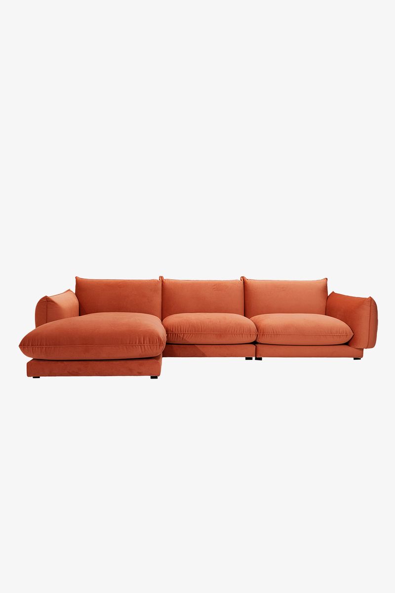 Countess 4-zits Bank Chaise Longue Links Copper