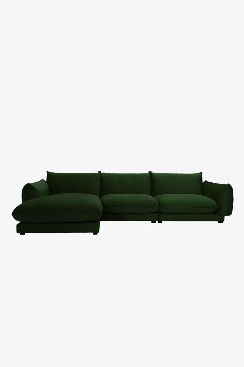 Countess 4-zits Bank Chaise Longue Links Dark Green