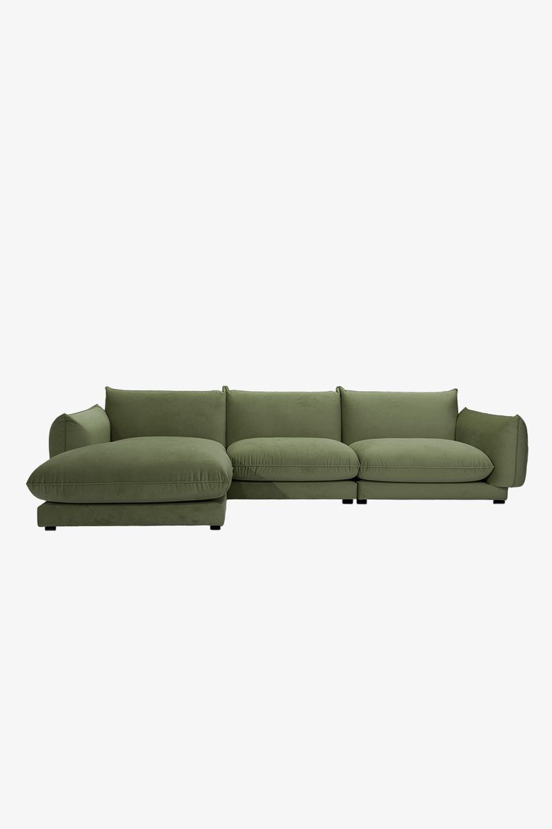 Countess 4-zits Bank Chaise Longue Links Olive Green