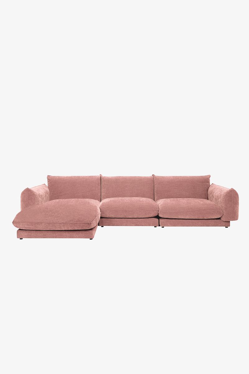 Countess 4-zits Bank Chaise Longue Links Salmon