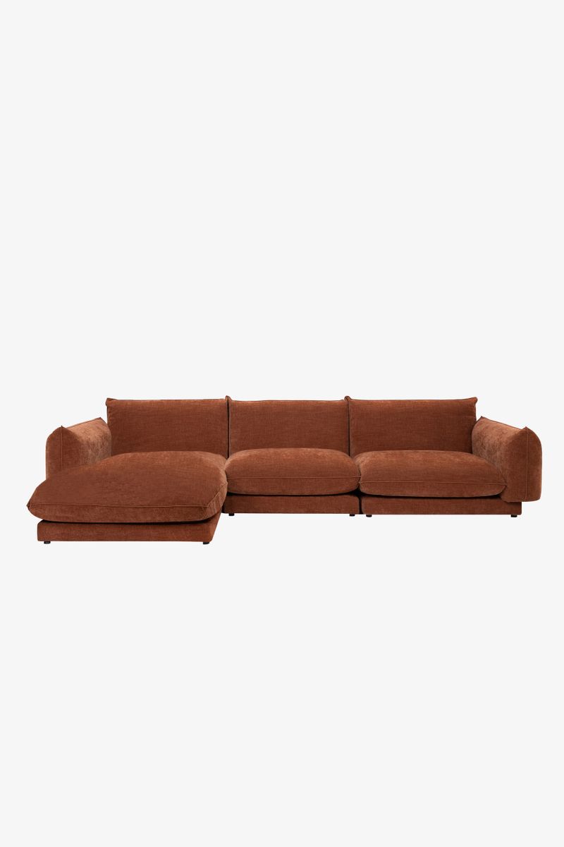 Countess 4-zits Bank Chaise Longue Links Rust