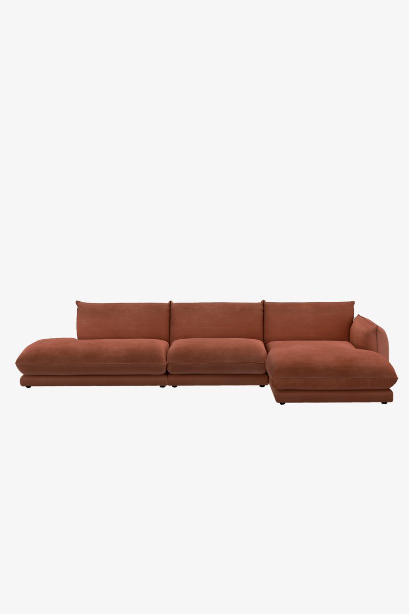 Countess 4-zits Bank Chaise Longue Rechts Otto Longue Links Brown