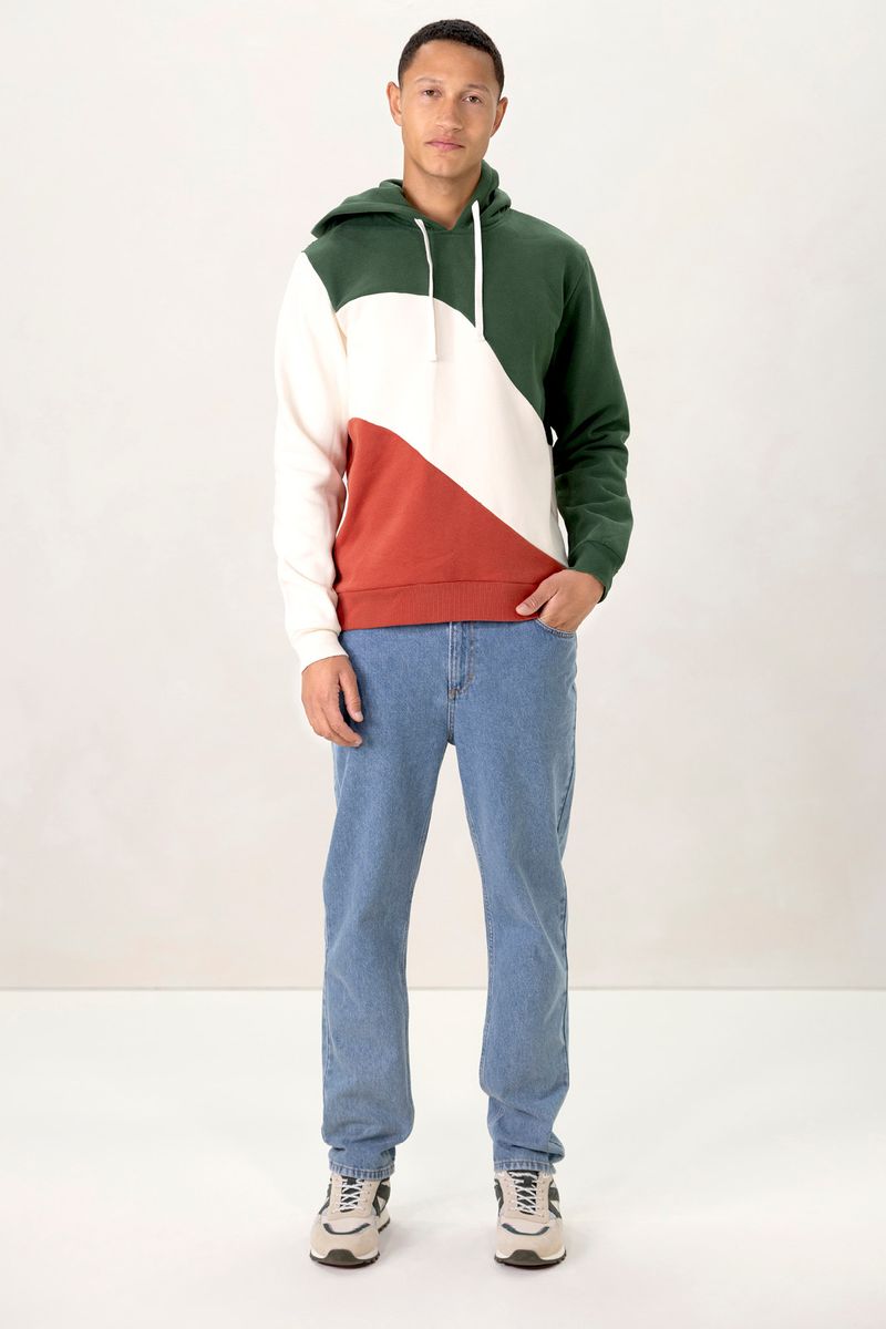 Groene Colourblock Hoodie
