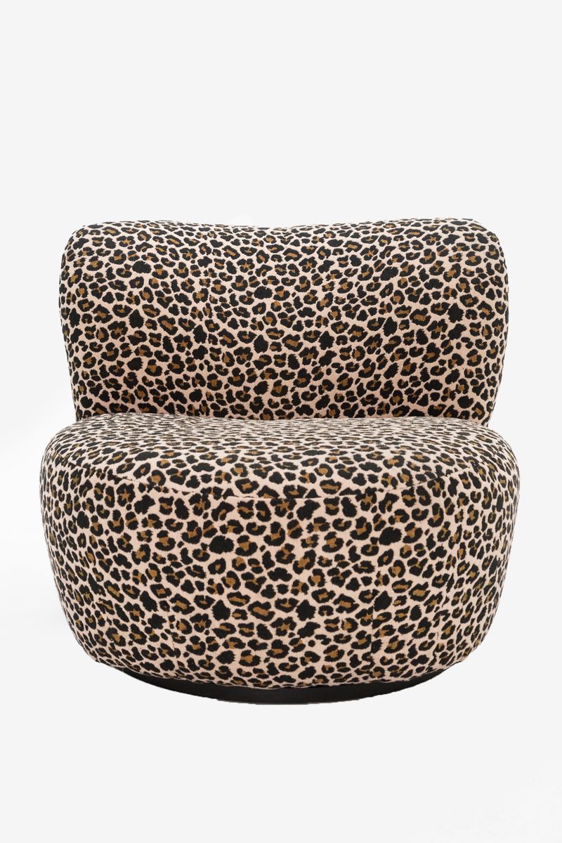 Bruine Draaifauteuil Met Leopard Print