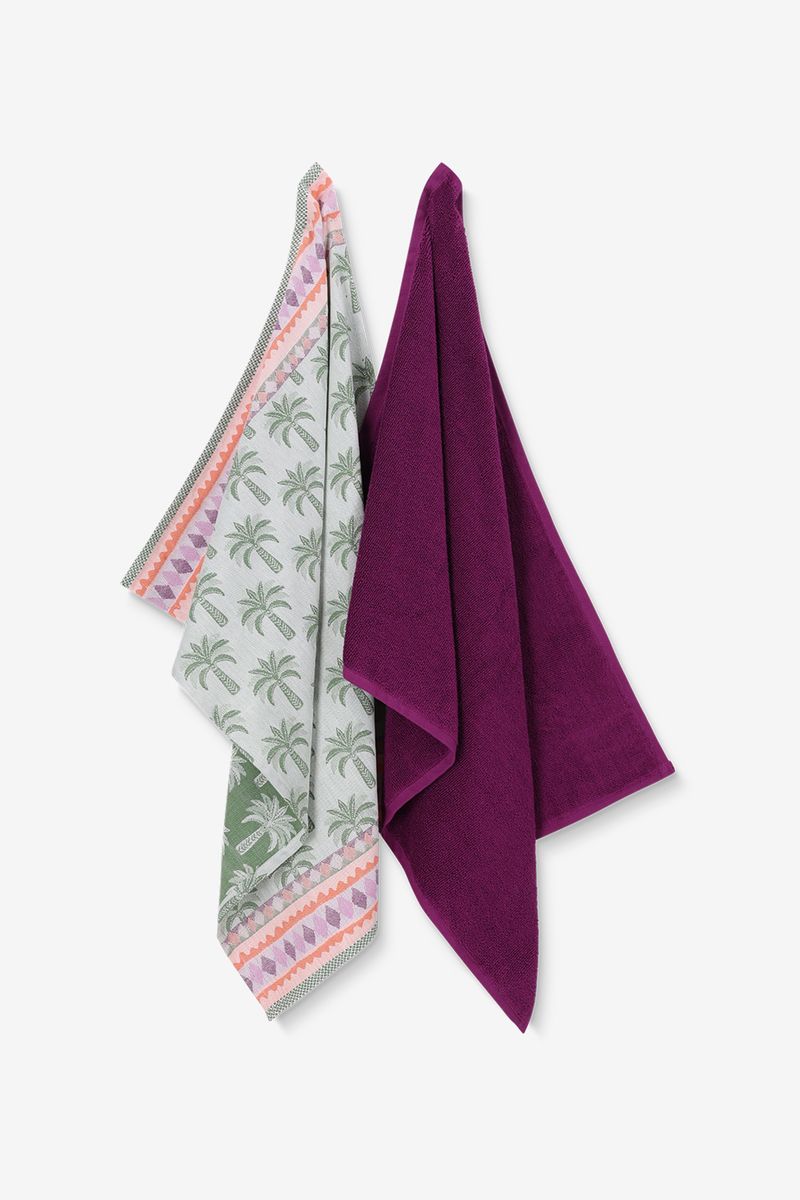Groene handdoek en theedoek