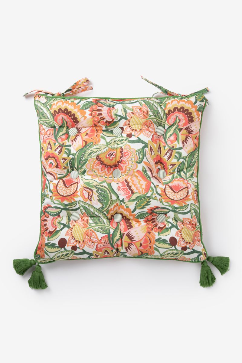 Multicolour tuinkussen met bloemenprint
