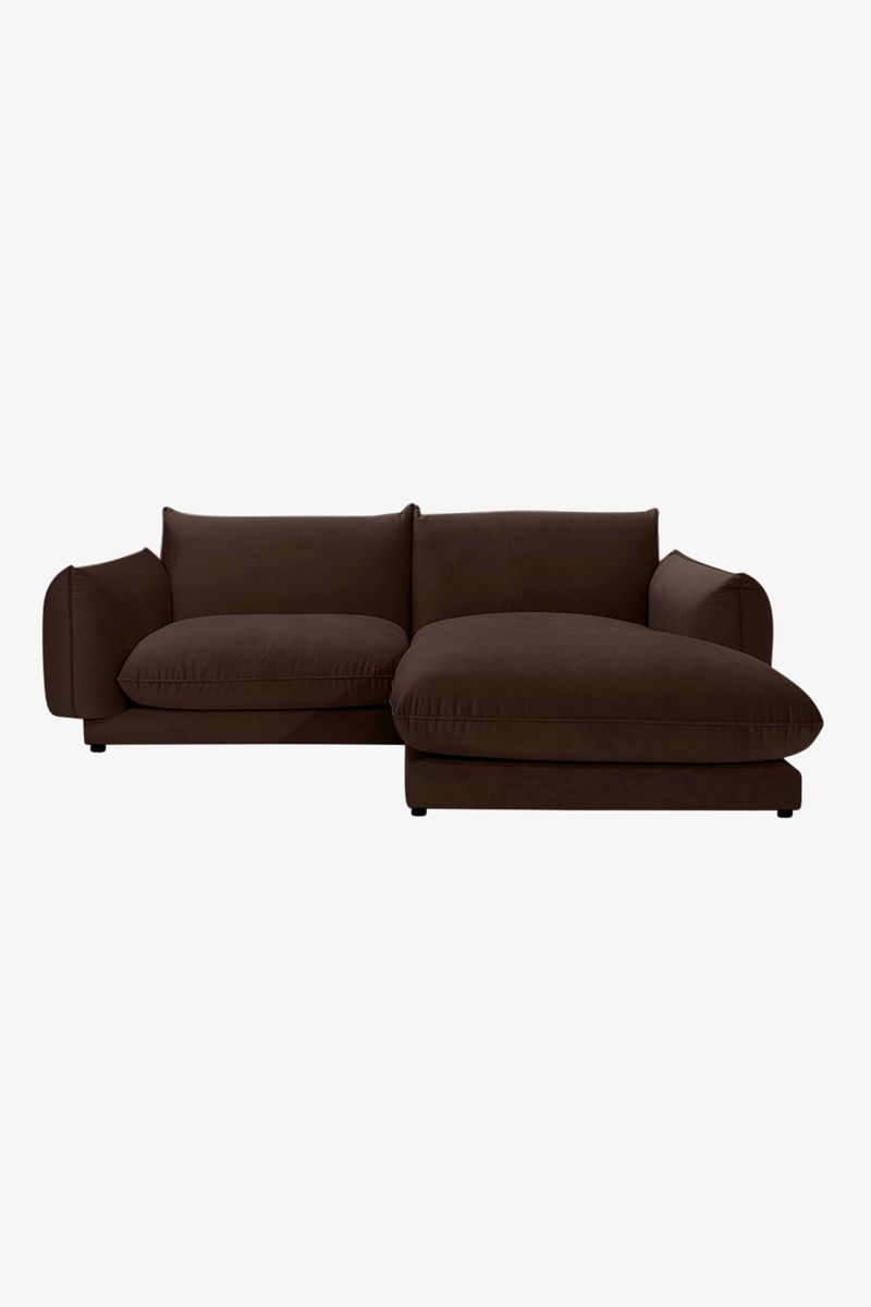 Countess 3-zits bank chaise longue rechts Royal Cacao