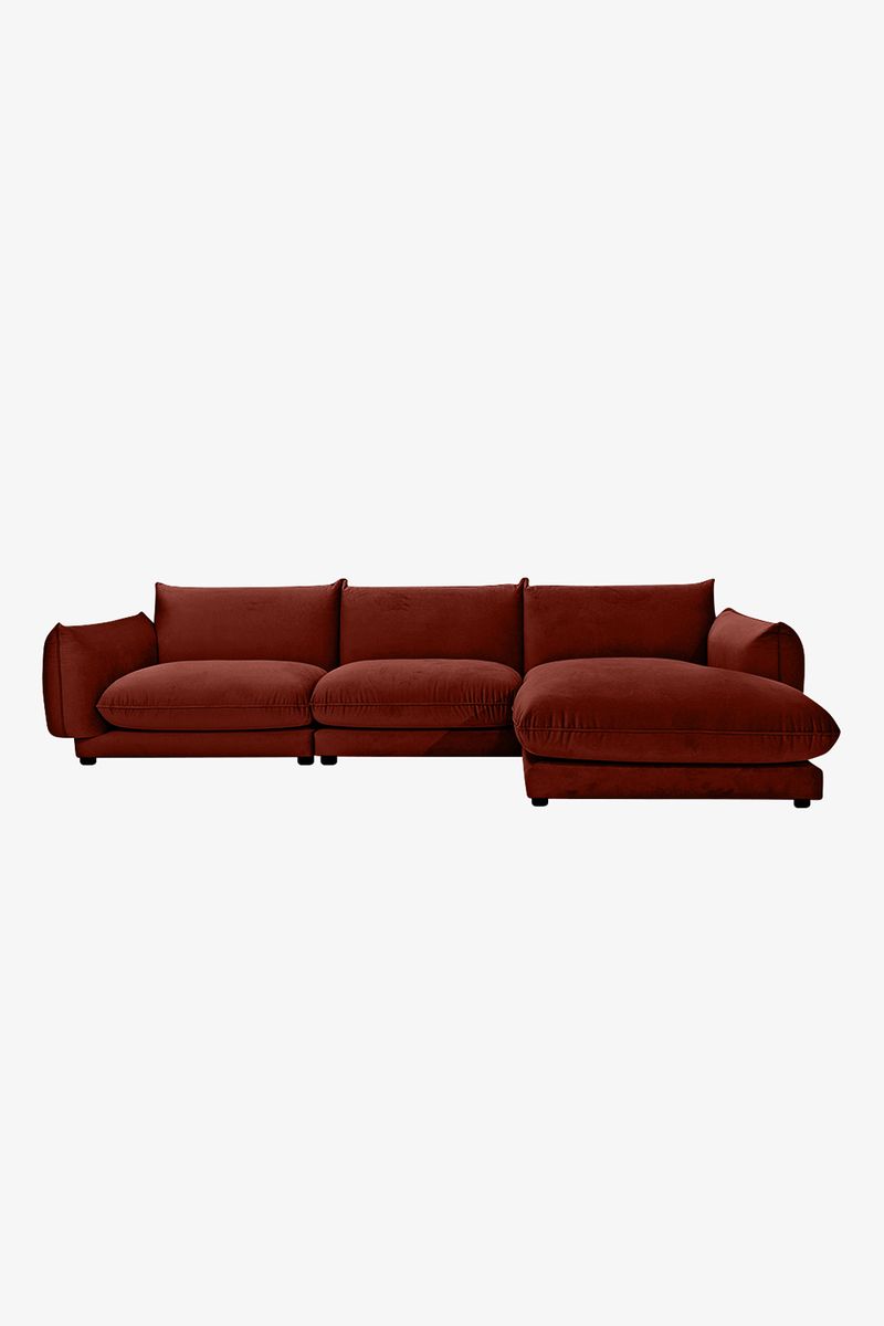 Countess 4-zits bank chaise longue rechts Royal Copper