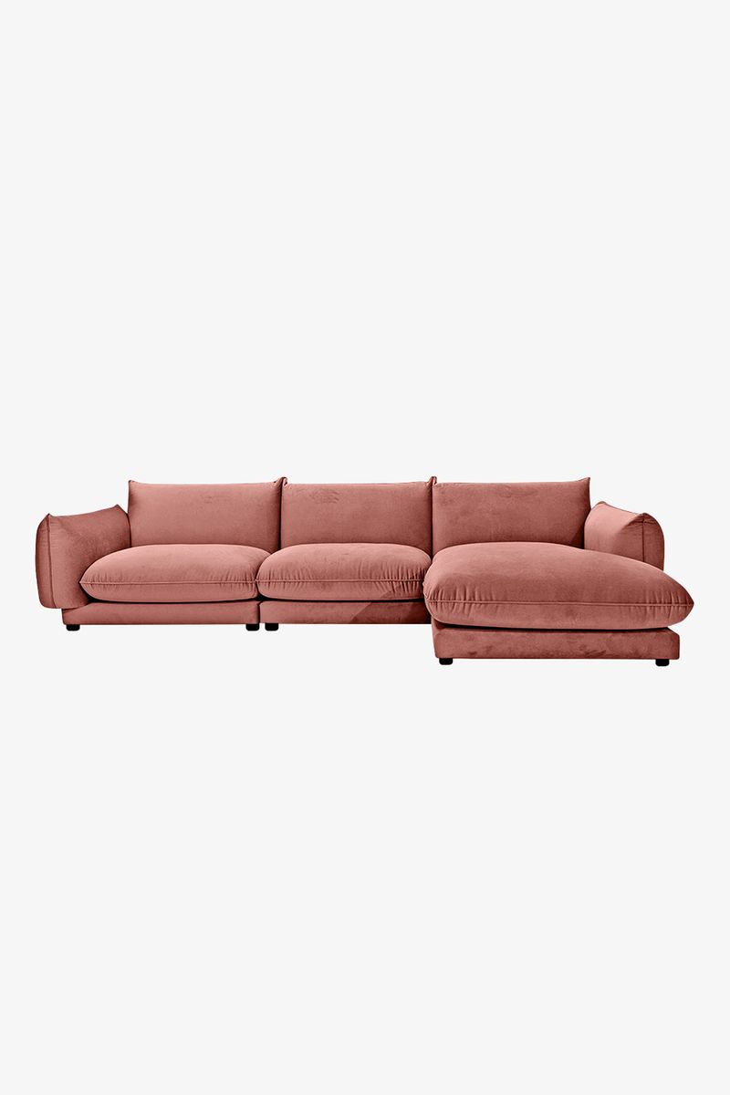 Countess 4-zits bank chaise longue rechts Royal Blush