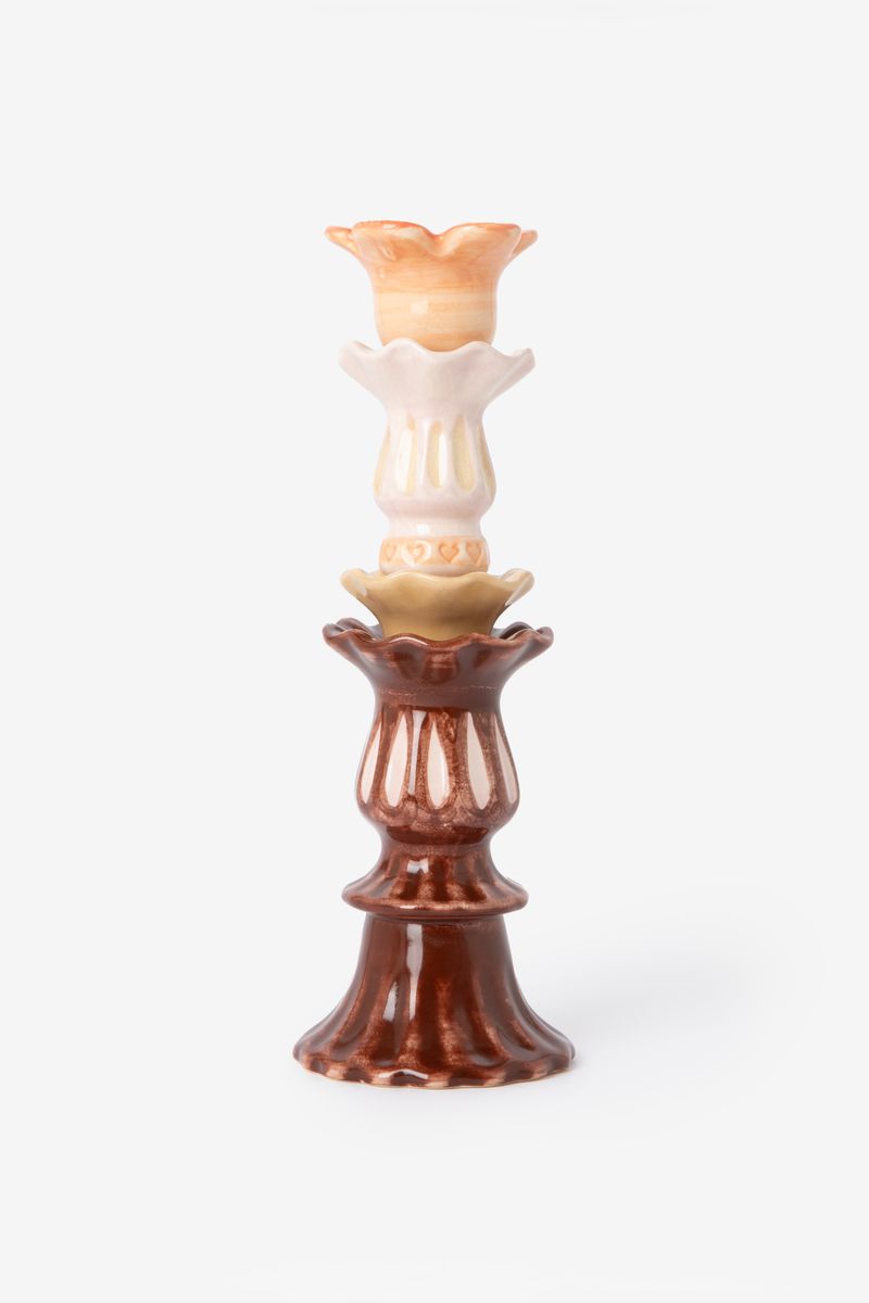 Bruine Ruffle Kandelaar