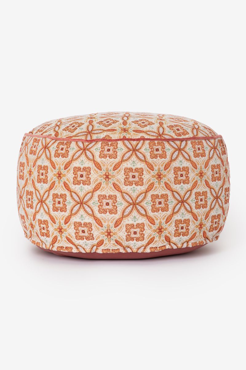 Multicolour Poef Met Print
