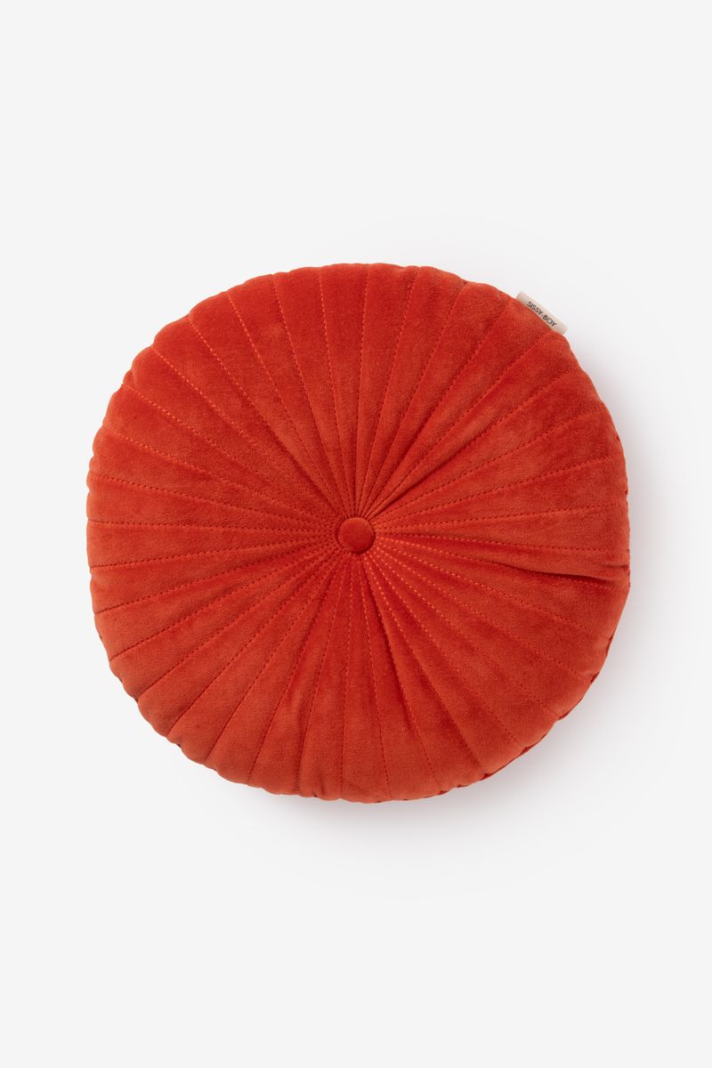 Rundes Samt-Kissen – Rot