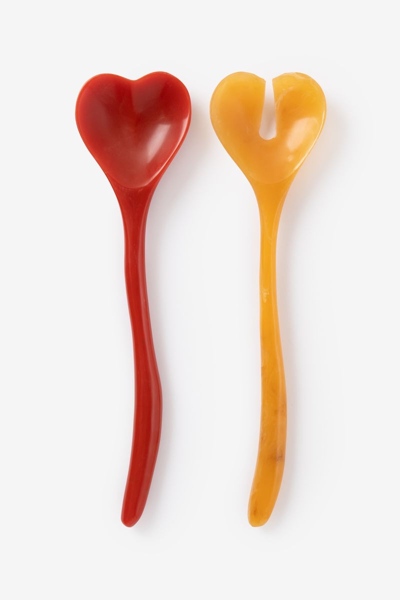 Resin-Salatbesteck Herz – Mehrfarbig