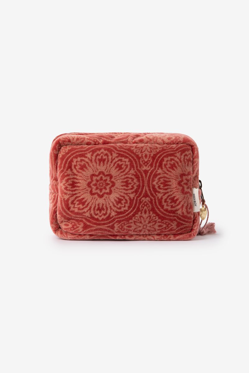 Roze Velvet Make-up Tas