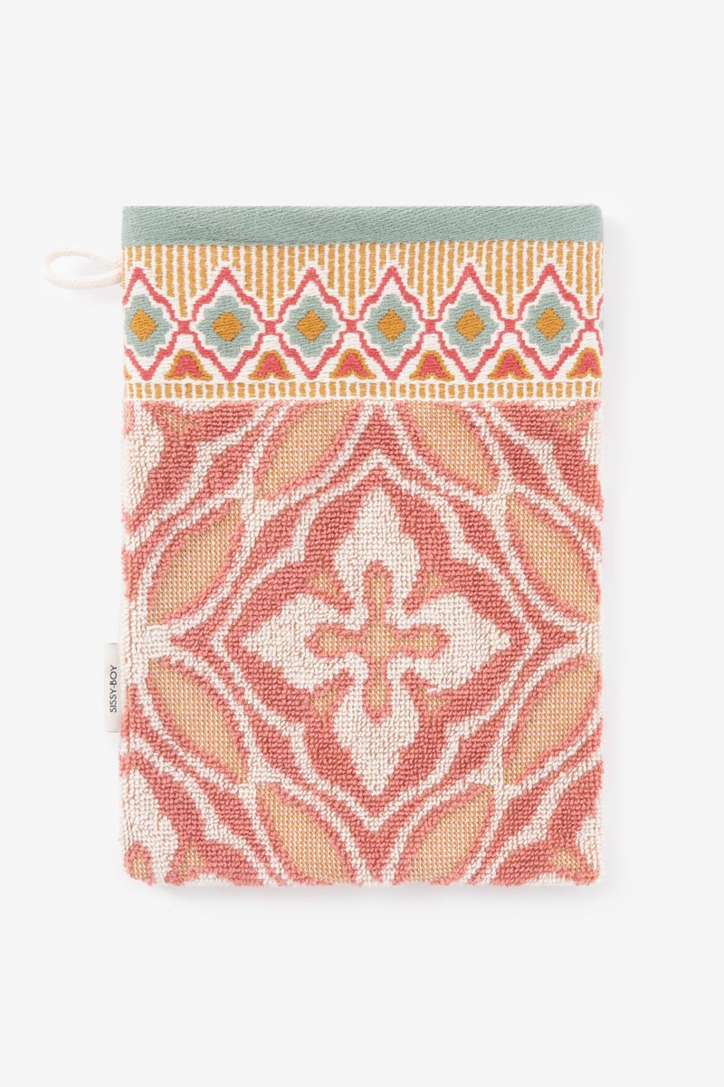 Roze Serene Washand Met Tile Print