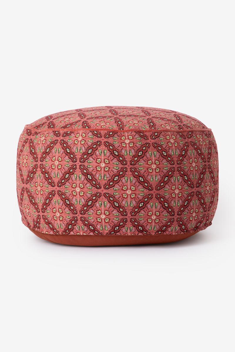 Puff Mit Mosaikmuster – Dunkelrosa
