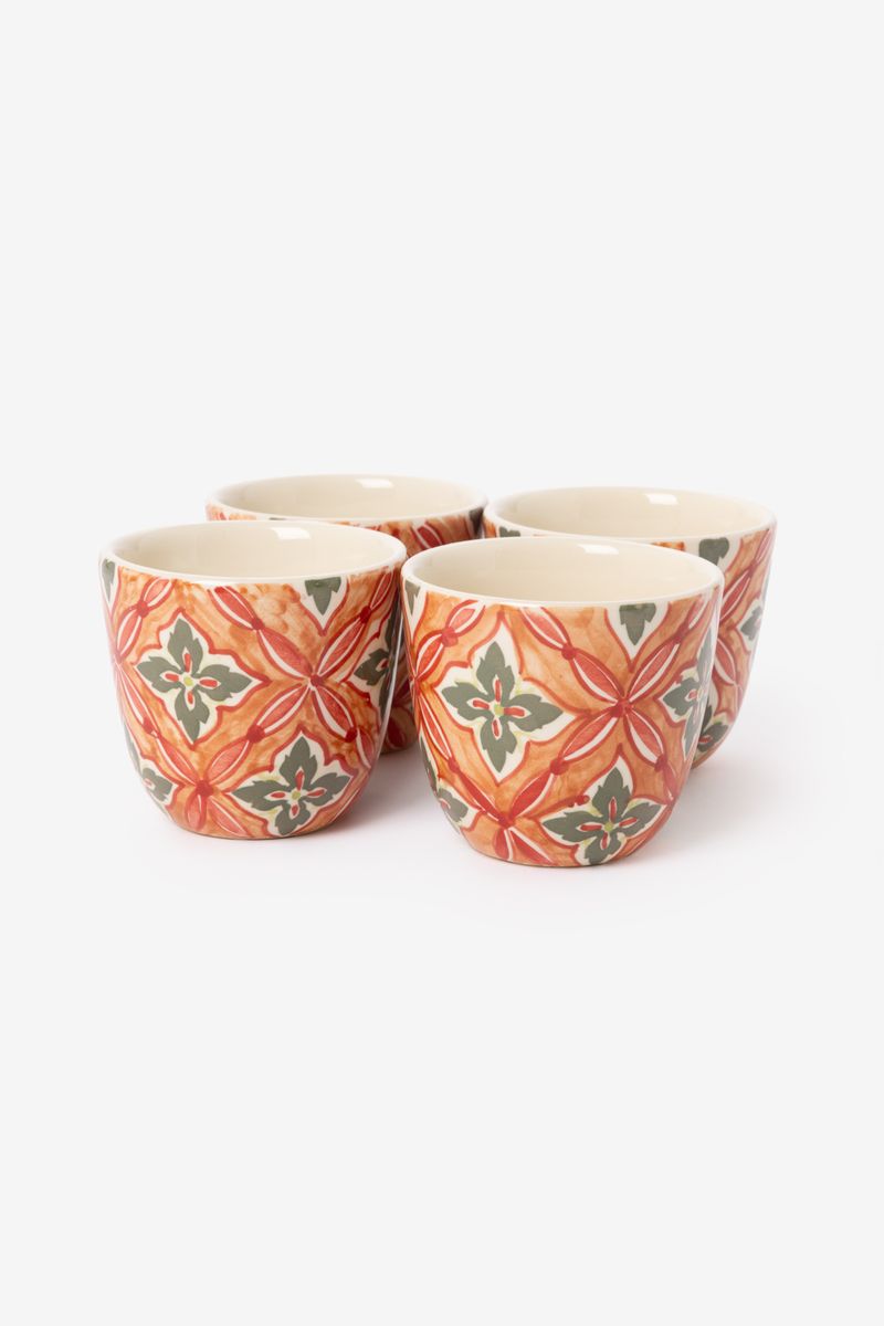 Becher Mit Folklore-Muster – Orange