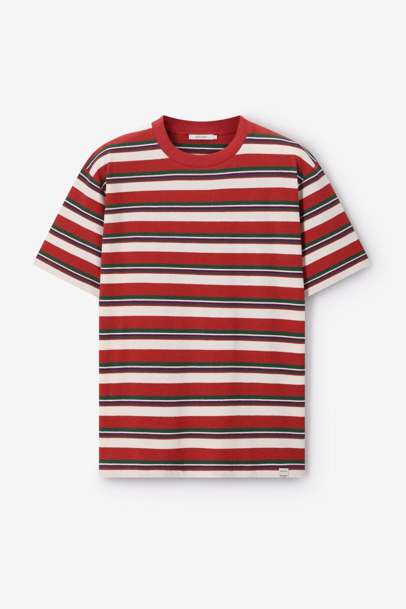 Donkergroen T-shirt Met Strepen