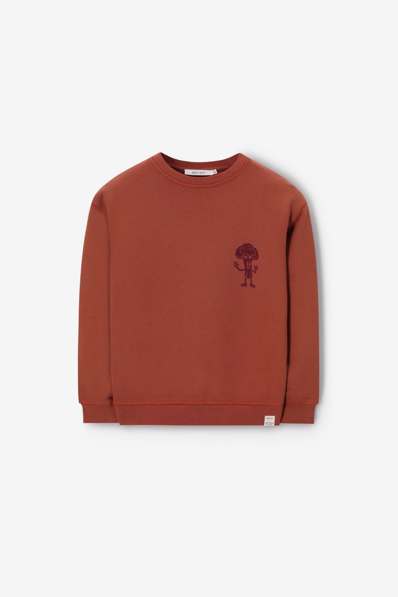 Bruine Sweater Met Artwork