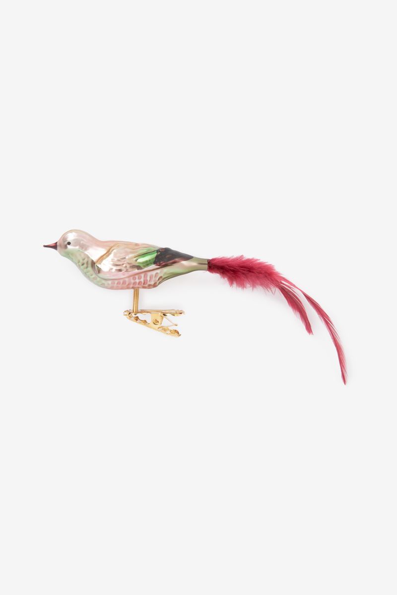 Weihnachtskugel Vogel Mit Clip - Mehrfarbig